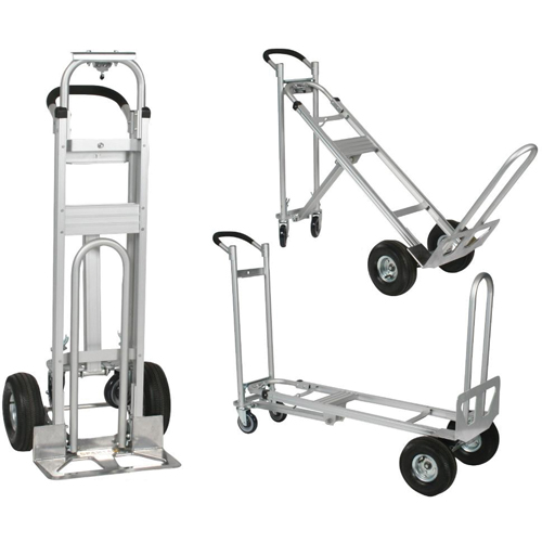 Three-Position Spartan III Convertible Hand Truck, Aluminum, 750 lbs. Capacity R.M.G. Prévention