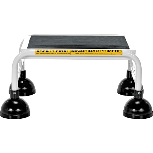 &eacute;chelles Stop-Step, 1 marches, Largeur de la marche 16", Hauteur de la plateforme 9-9/16", Acier R.M.G. Prévention