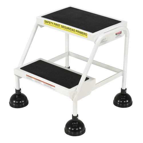&eacute;chelles Stop-Step, 2 marches, Largeur de la marche 16", Hauteur de la plateforme 18-9/16", Acier R.M.G. Prévention