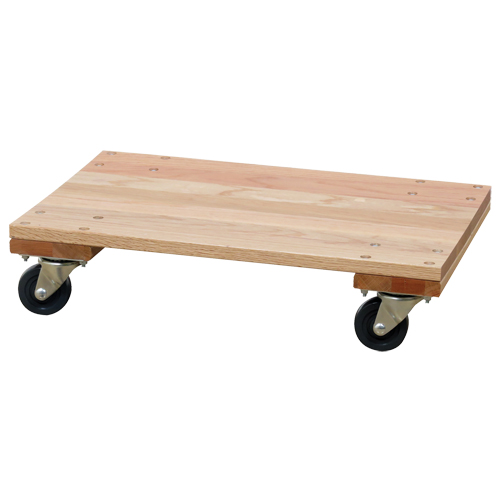 Solid Platform Wood Dolly, Rubber Wheels, 900 lbs. Capacity, 16" W x 24" D x 6" H R.M.G. Prévention