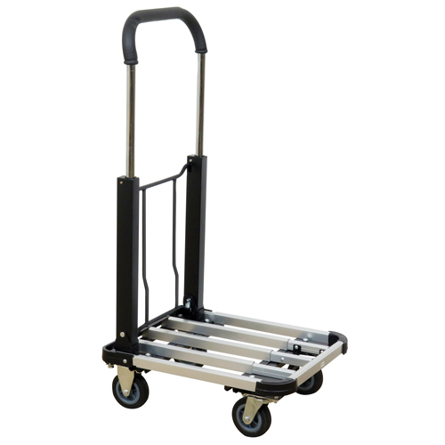 Chariot &agrave; plateforme avec poign&eacute;e pliante, Aluminium, 300 lb, 28" lo x 16" la, Hauteur 37,75" R.M.G. Prévention