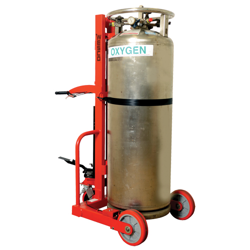 Hydraulic Large Liquid Gas Cylinder Cart HLCC, Polyurethane Wheels, 20" W x 20" D Base, 1000 lbs. R.M.G. Prévention