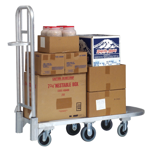 Aluminum Merchandise Cart, 20" W x 55-1/4" L, 1200 lbs. Cap., Polyurethane Wheels R.M.G. Prévention