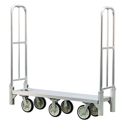 Chariot de livraison en vrac pliant en aluminium U-Boat, 18" la x 61" lo, 1200 lb cap, Roues Polyur&eacute;thane R.M.G. Prévention