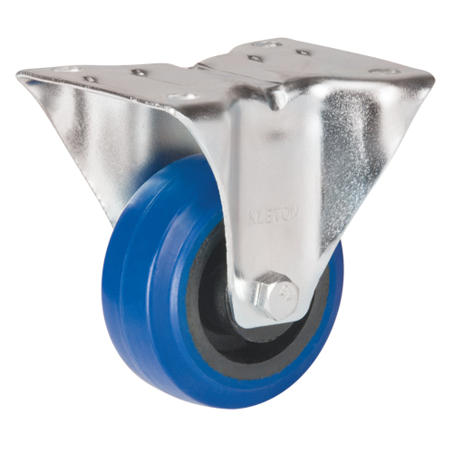 Blue Caster, Rigid, 3" (76 mm), Rubber, 285 lbs. (129 kg.) R.M.G. Prévention