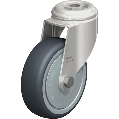 Roulette en &eacute;lastom&egrave;re thermoplastique acier inoxydable, Pivotant, Diam&egrave;tre 4" (102 mm), Capacit&eacute; 240 lb (108 kg) R.M.G. Prévention