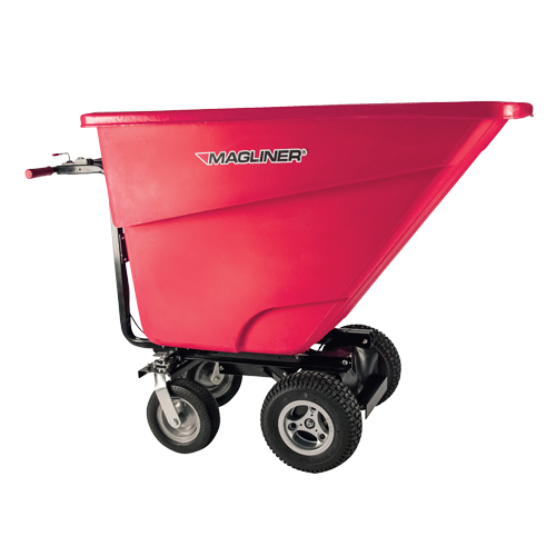 Chariot &agrave; bascule motoris&eacute;, Capacit&eacute; 13.5 cu.ft., 45" h x 27" la x 68" p R.M.G. Prévention