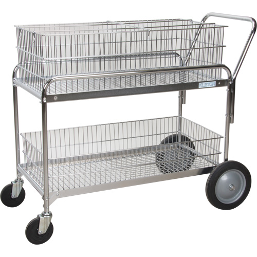 Chariot de bureau en treillis m&eacute;tallique pour le courrier, 250 lb Capacit&eacute;, Chrome, 23" p x 42" la x 38" h, Chrom&eacute; R.M.G. Prévention