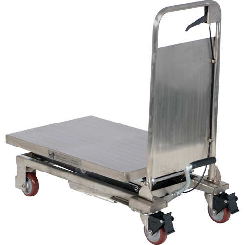 Manual Hydraulic Scissor Lift Table, 27-1/2" L x 17-3/4" W, Partial Stainless Steel, 220 lbs. Capacity R.M.G. Prévention