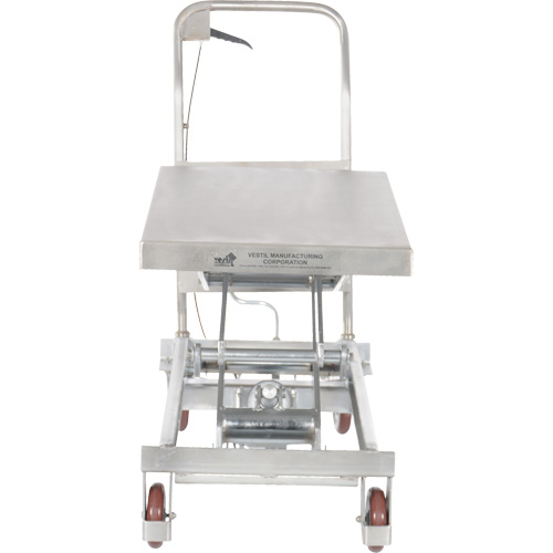 Manual Hydraulic Scissor Lift Table, 35-1/2" L x 20" W, Partial Stainless Steel, 800 lbs. Capacity R.M.G. Prévention