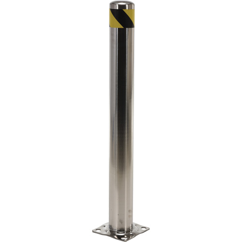 Butoir de s&eacute;curit&eacute;, Acier inoxydable, 42" h x 8" la, Argent R.M.G. Prévention