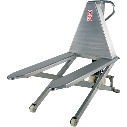 Table &eacute;l&eacute;vatrice de palettes, 45" lo x 26-3/4" la, Acier inoxydable, Capacit&eacute; de 2000 lb R.M.G. Prévention