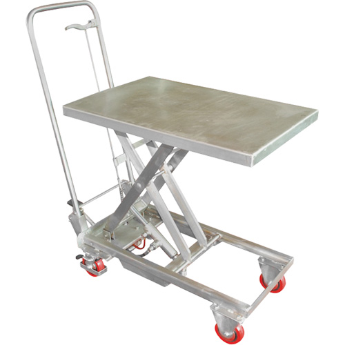 Manual Hydraulic Scissor Lift Table, 27-1/2" L x 17-3/4" W, Stainless Steel, 200 lbs. Capacity R.M.G. Prévention