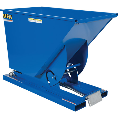 Self-Dumping Hopper, Steel, 3/4 cu.yd., Blue R.M.G. Prévention