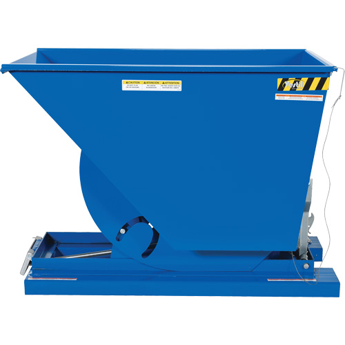 Self-Dumping Hopper, Steel, 3/4 cu.yd., Blue R.M.G. Prévention