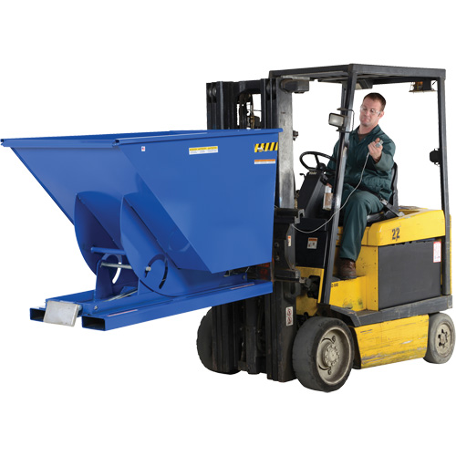 Self-Dumping Hopper, Steel, 1-1/2 cu.yd., Blue R.M.G. Prévention