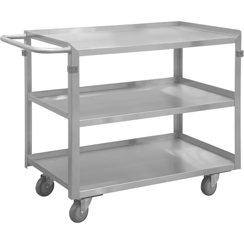 Chariot avec tablettes de calibre industriel, 3 Tiers, 16-3/4" la x 34" h x 36-7/16" p, Capacit&eacute; 600 lb R.M.G. Prévention