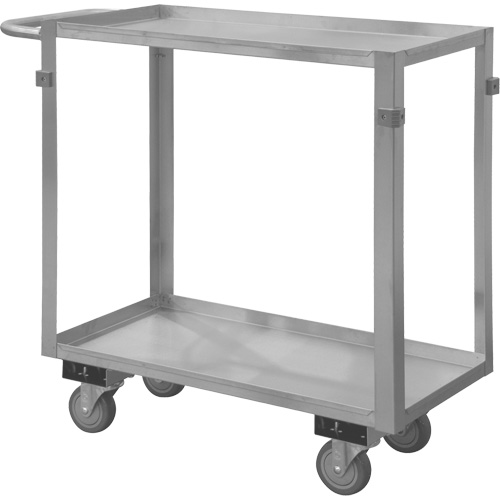 Chariot avec tablettes de calibre industriel, 2 Tiers, 22-1/2" la x 34" h x 42-7/16" p, Capacit&eacute; 600 lb R.M.G. Prévention