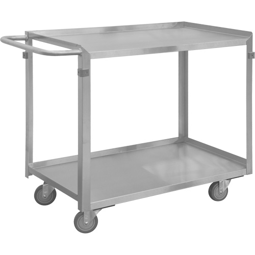 Chariot avec tablettes de calibre industriel, 2 Tiers, 22-1/2" la x 34" h x 54-7/16" p, Capacit&eacute; 600 lb R.M.G. Prévention