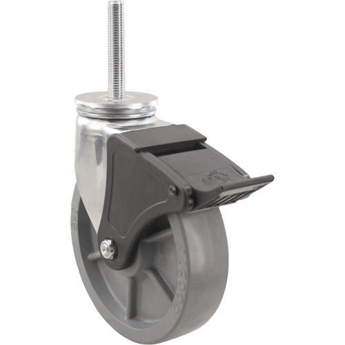 Emaxx Envirothane Caster, Swivel with Brake, 6" (152.4 mm) Dia., 1100 lbs. (499 kg.) Capacity R.M.G. Prévention