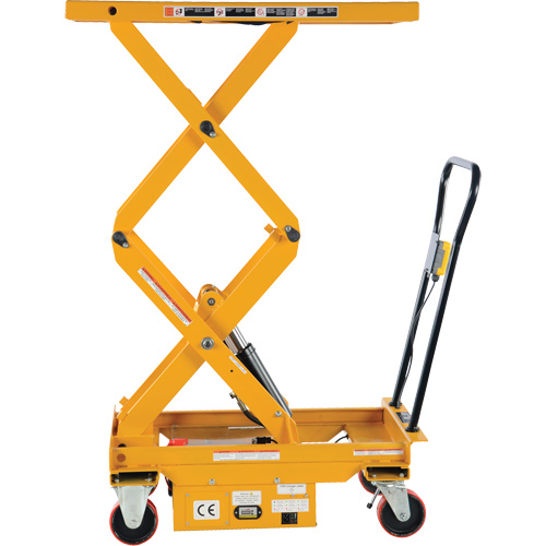 DC Powered Hydraulic Scissor Lift Elevating Cart, Steel, 39-3/4" L x 20-1/2" W, 1000 lbs. Capacity R.M.G. Prévention