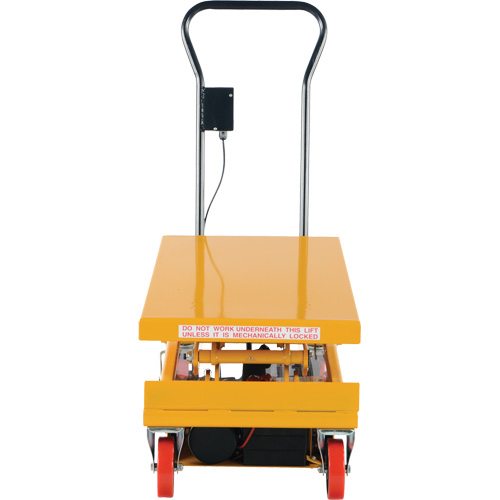 DC Powered Hydraulic Scissor Lift Elevating Cart, Steel, 39-3/4" L x 20-1/2" W, 1000 lbs. Capacity R.M.G. Prévention