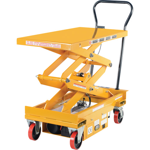DC Powered Hydraulic Scissor Lift Elevating Cart, Steel, 39-3/4" L x 20-1/2" W, 1000 lbs. Capacity R.M.G. Prévention
