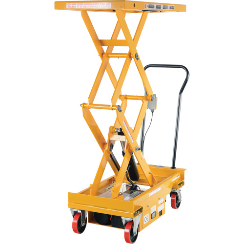 DC Powered Hydraulic Scissor Lift Elevating Cart, Steel, 39-3/4" L x 20-1/2" W, 1000 lbs. Capacity R.M.G. Prévention