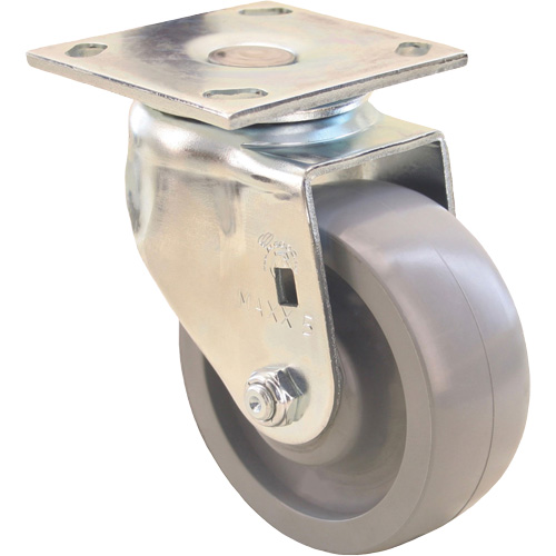 Roulette iLock directionnelle & roue Max9, Pivotant avec frein, 6" (152,4 mm), Gris-WOW Envirothane, 1100 lb (498,95 kg) R.M.G. Prévention
