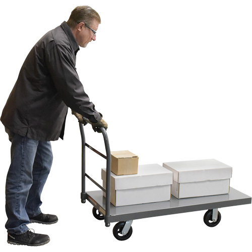 Platform Truck, 48" L x 24" W, 2000 lbs. Capacity, Rubber Casters R.M.G. Prévention