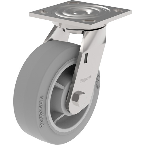 21 Series Medium-Duty Caster, Swivel, 4" (101.6 mm), Thermoplastic Rubber, 300 lbs. (136 kg.) R.M.G. Prévention