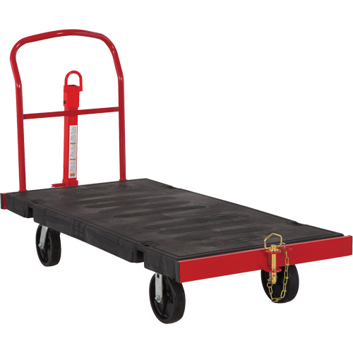 Towable Platform Cart, 64-1/4" L x 30-1/2" W, 2500 lbs. Cap., Polyolefin Wheels R.M.G. Prévention