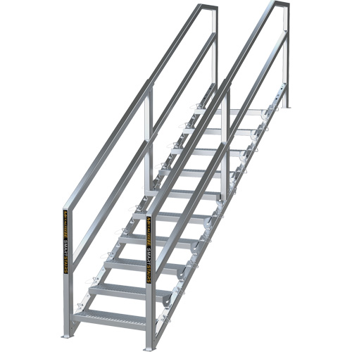 Syst&egrave;me d'escalier modulaire pour la construction de 6-10 marches SmartStairs, 75" ha R.M.G. Prévention