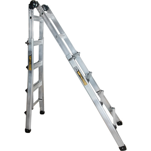 Telescoping Multi-Position Ladder, Aluminum, 300 lbs., CSA Grade 1A R.M.G. Prévention