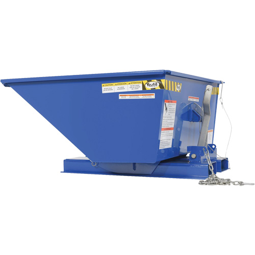 Low Profile D-Style Self Dumping Hopper, Steel, 1/3 cu.yd., Blue R.M.G. Prévention