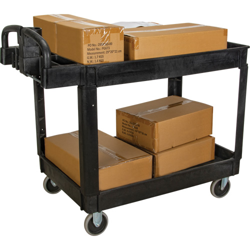Utility Cart, 2 Tiers, 25-5/8" x 33-1/2" x 43-3/4", 550 lbs. Capacity R.M.G. Prévention