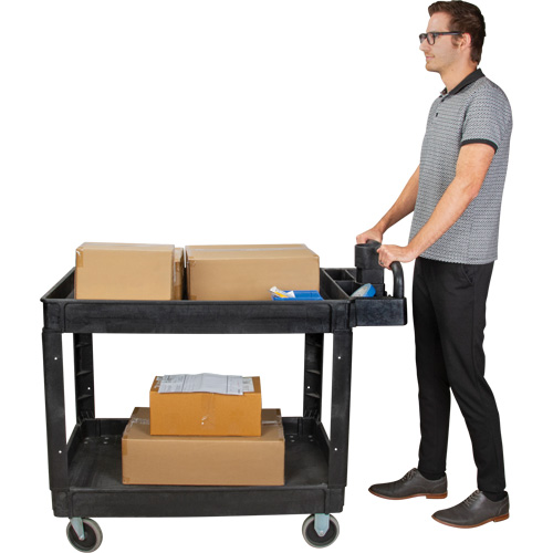 Utility Cart, 2 Tiers, 25-5/8" x 33-1/2" x 43-3/4", 550 lbs. Capacity R.M.G. Prévention