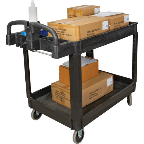 Utility Cart, 2 Tiers, 25-5/8" x 33-1/2" x 43-3/4", 550 lbs. Capacity R.M.G. Prévention