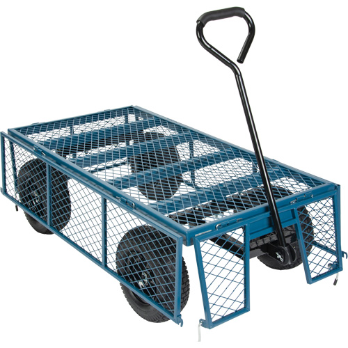 Wagon avec c&ocirc;t&eacute;s rabattables, 24" la x 48" la x Capacit&eacute; 800 lb R.M.G. Prévention