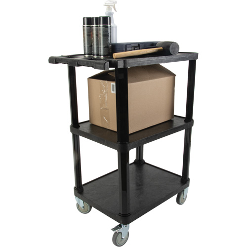Chariot utilitaire avec tablette plate, 3 tiers, 18-1/8" x 37-3/8" x 27-3/4", Capacit&eacute; 330 lb R.M.G. Prévention