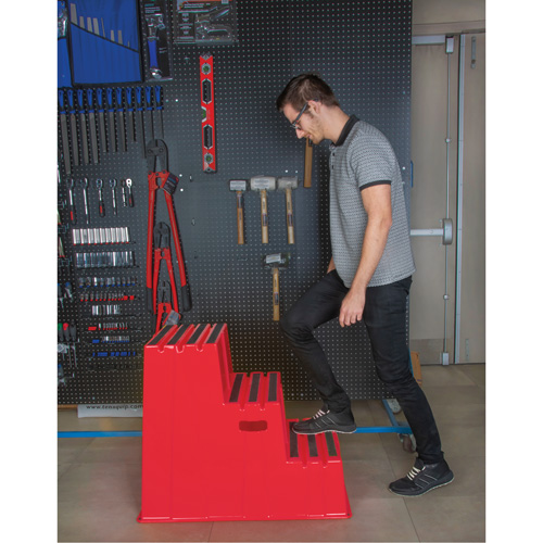 Industrial Step Stool, 3 Steps, 34-13/16" x 22-7/16" x 28-1/2" High R.M.G. Prévention