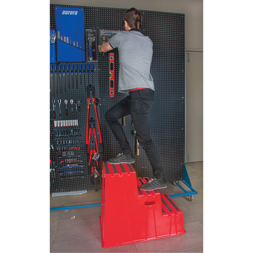 Industrial Step Stool, 3 Steps, 34-13/16" x 22-7/16" x 28-1/2" High R.M.G. Prévention