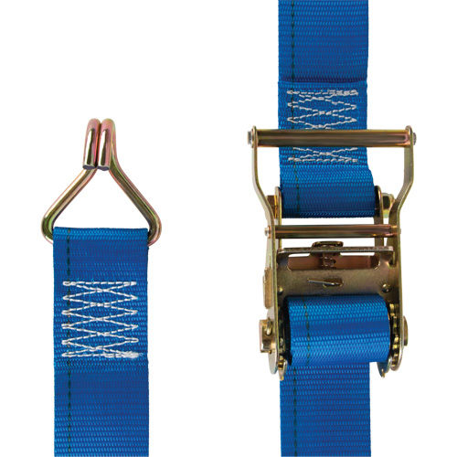 Tendeur d'arrimage utilitaire robuste, Crochet en J, 2" la x 20' lo, Charge d'utilisation 500 lb (227 kg) R.M.G. Prévention