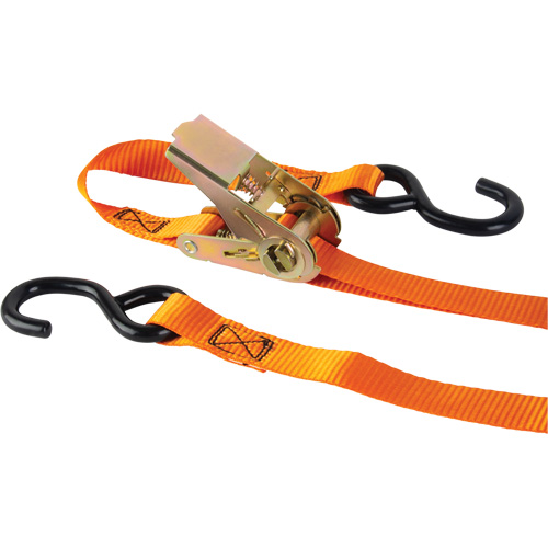Ratchet Strap, S-Hook, 12' W x 1" L, 2200 lbs. (998 kg) Working Load Limit R.M.G. Prévention