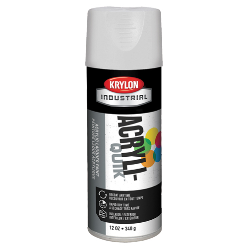 Laque industrielle Acryli-Quik, Blanc, Brillant, 12 oz, Canette a&eacute;rosol R.M.G. Prévention