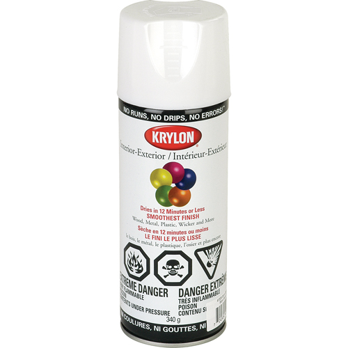 Laque industrielle Acryli-Quik, Blanc, Semi-brillant, 12 oz, Canette a&eacute;rosol R.M.G. Prévention
