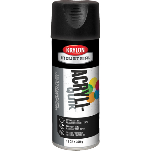 Laque industrielle Acryli-Quik, Noir, Ultra-mat, 12 oz, Canette a&eacute;rosol R.M.G. Prévention