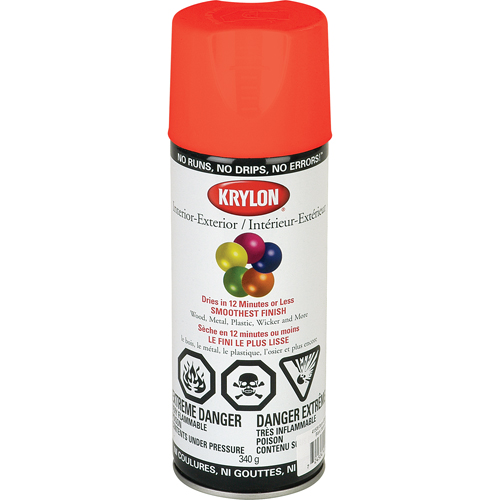 Peinture &agrave; pulv&eacute;riser fluorescente, Jaune/orange fluorescent, 11 oz, Canette a&eacute;rosol R.M.G. Prévention