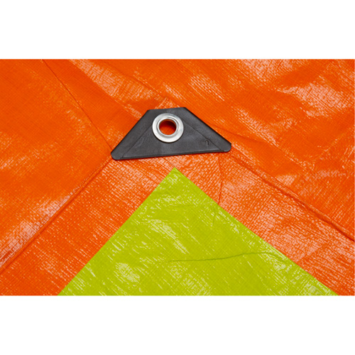 B&acirc;che tiss&eacute;e robuste haute visibilit&eacute;, Poly&eacute;thyl&egrave;ne, Vert/Orange, 16' x 20' x 12 mils R.M.G. Prévention