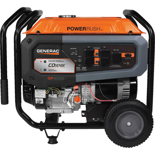 G&eacute;n&eacute;ratrice portable avec technologie COsense, 10000 W de surtension, 8000 W nominale, 120 V/240 V, R&eacute;servoir de 7,9 gal. R.M.G. Prévention